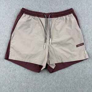 Legends Luka Shorts Mens Medium Tan Maroon Colorblock Unlined Athletic Gym 5"